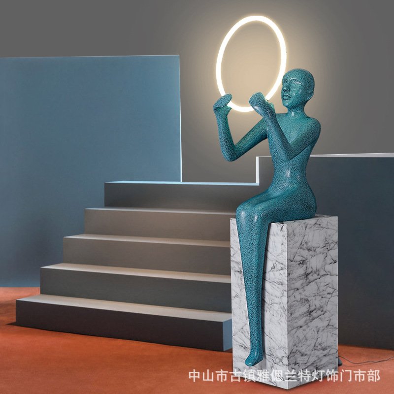 Nordic Sculpture Floor Lamp for Hotel Lobby