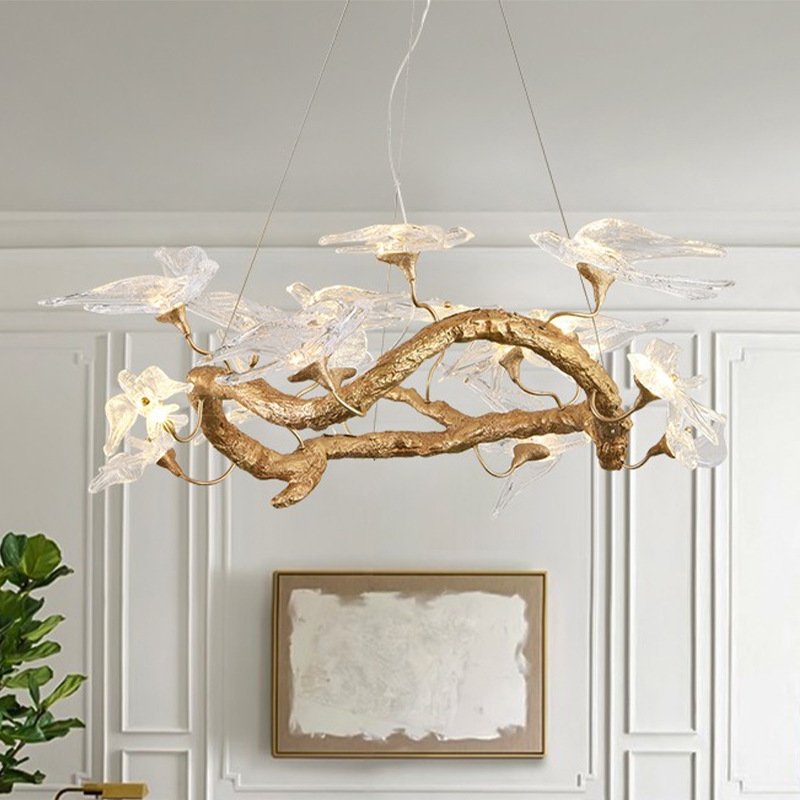 Modern Luxury Solid Brass Branch Chandelier for Living Room & Dining Room & Bedroom