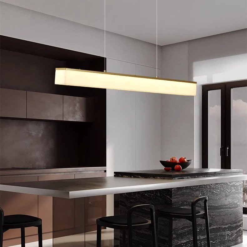 French Marble Linear Chandelier for Dining Room
