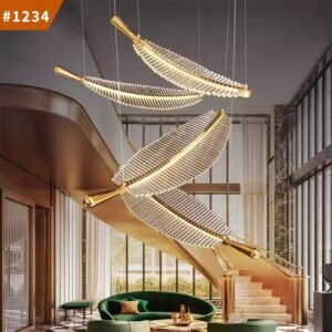 modern chandelier pendant light leaf hotel lobby villa led chandelier light