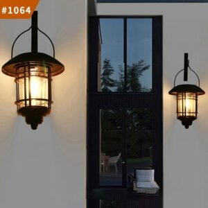 solar retro hanging wall lamp outdoor waterproof garden decoration light