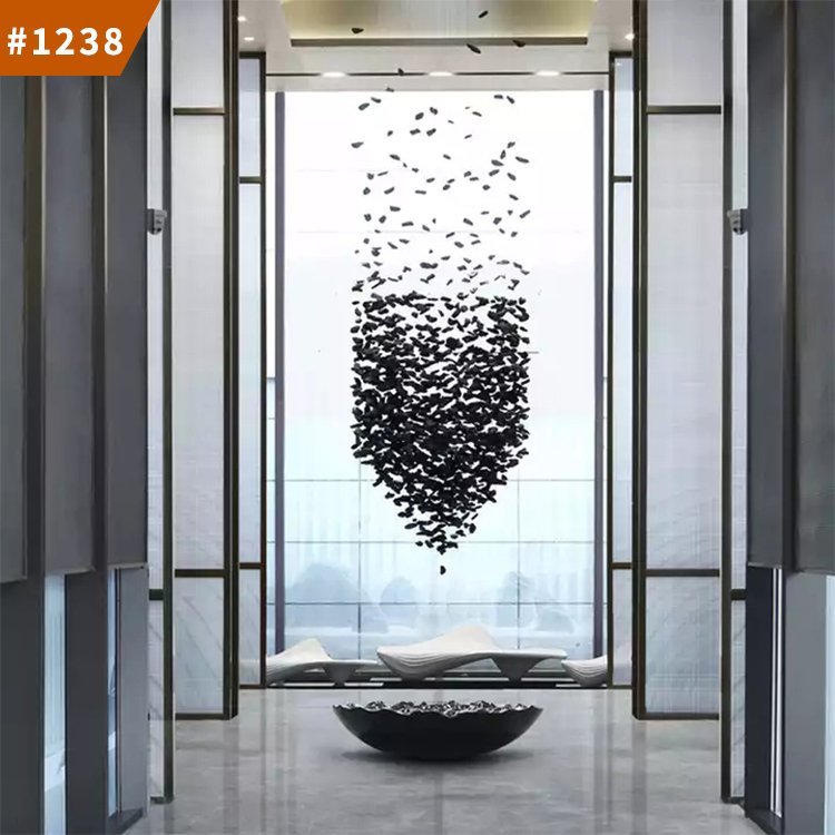hotel lobby pendant light stone glass villa staircase chandelier pendant light