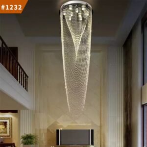 lighting custom light luxury staircase hall hotel glass led chandelier lamp