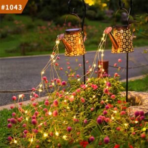 waterproof garden decor lamp lawn solar watering lights hanging kettle light