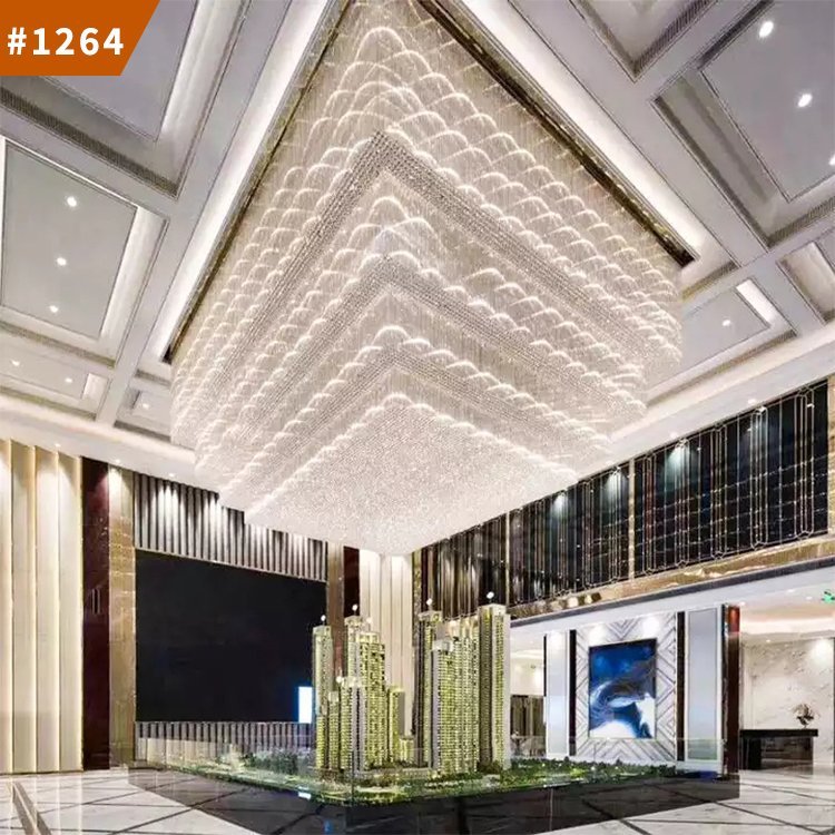 pendant lights villa custom project glass crystal led chandelier ceiling lamp