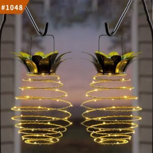 garden decor outdoor waterproof hanging lamp led pineapple shape solar light