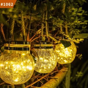 garden solar light outdoor solar decorative light glass crack hanging lamp
