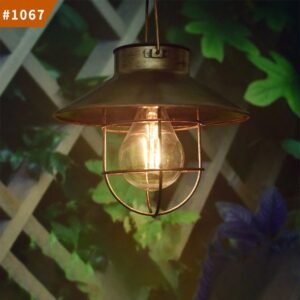 outdoor hanging emergency camping light lantern solar panel garden light