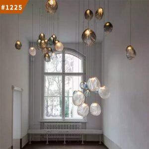 pendant light staircase hotel large luxury glass modern led chandelier light