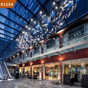 pendant light hotel lobby business center glass custom project led chandelier