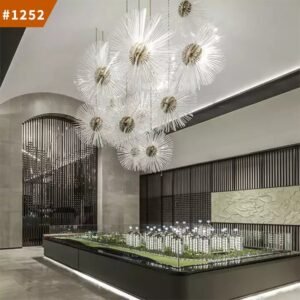 chandelier lighting modern show room big luxury stainless steel led chandelier
