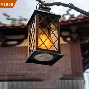 outdoor solar lantern hanging garden lights flame waterproof led candle lamp
