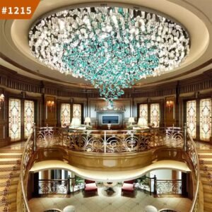 crystal stone pendant light staircase hotel department store led chandelier lamp