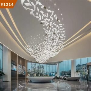 pendant light professional stairway villa show room modern led chandelier light