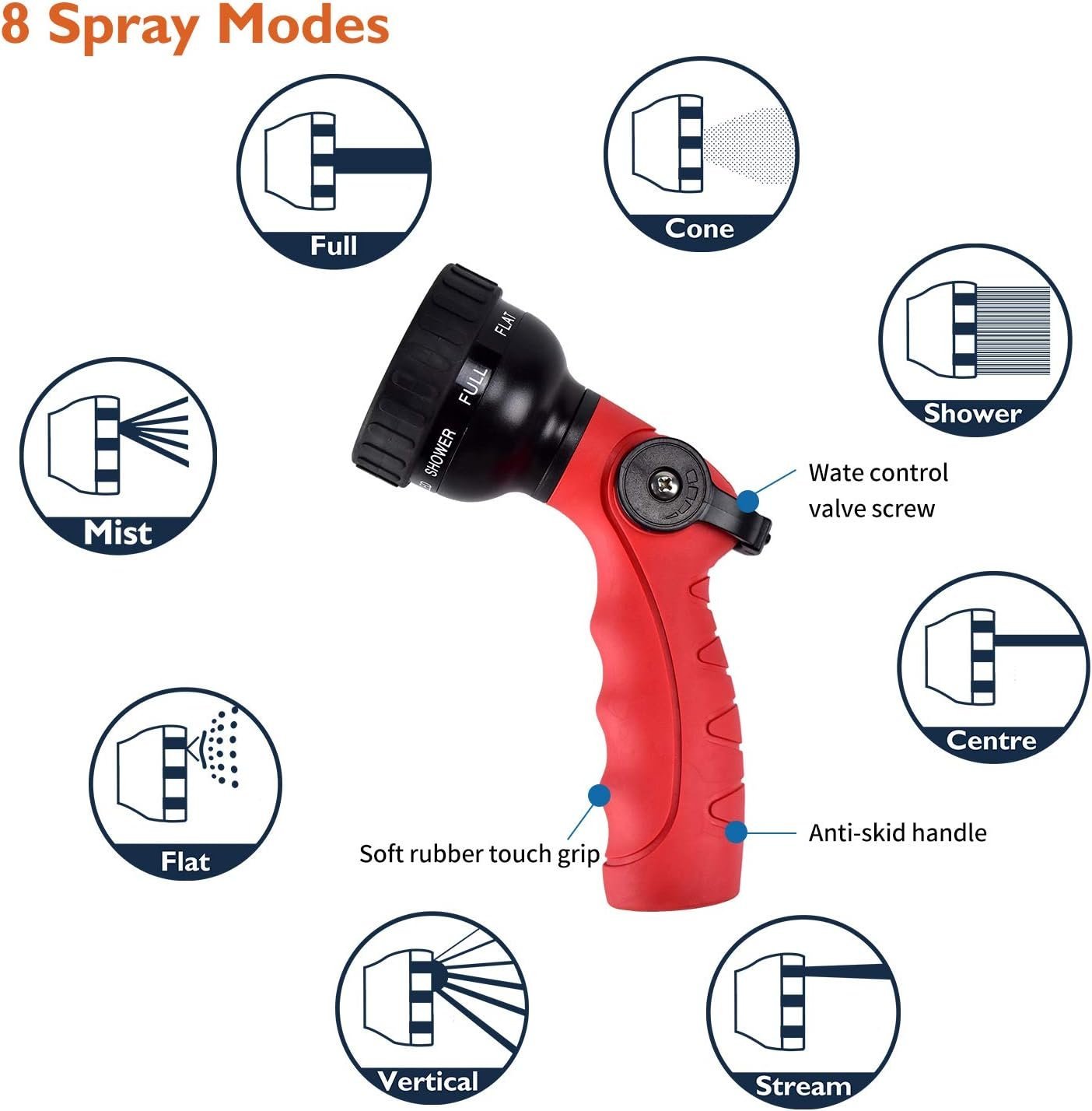 AMJ High Pressure Heavy Duty Long Water Hose Spray Nozzle 25ft 50ft 100ft Retractable Brass Expandable Garden Hose - Image 2