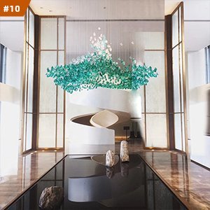 Hand Made Irregular Green Stone Chandelier Lights