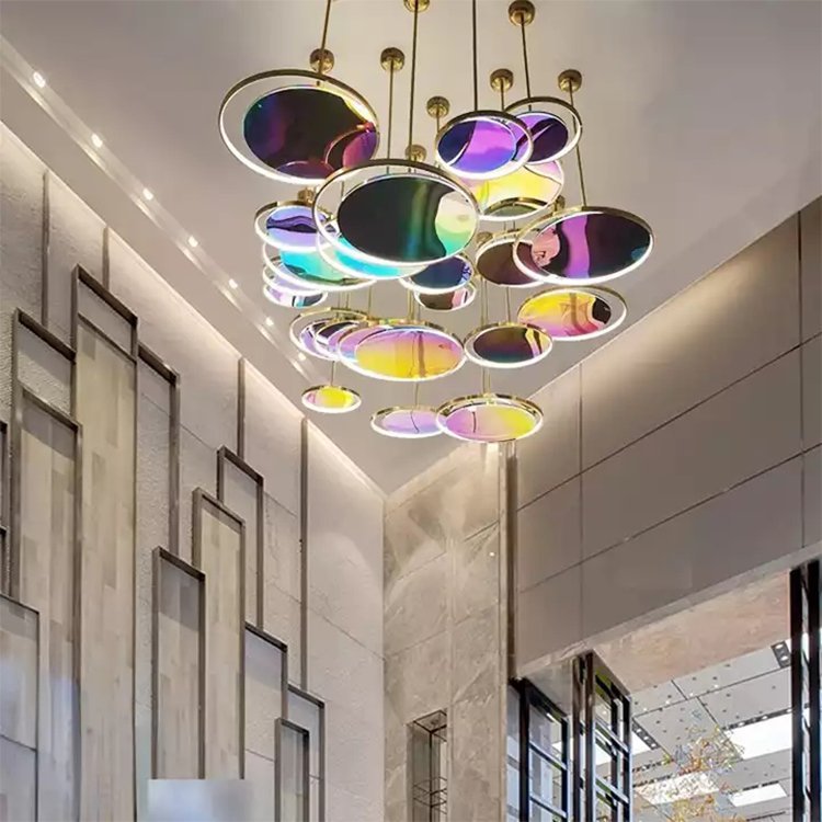 modern lighting luxury chandelier staircase hotel villa led chandelier light - Image 6