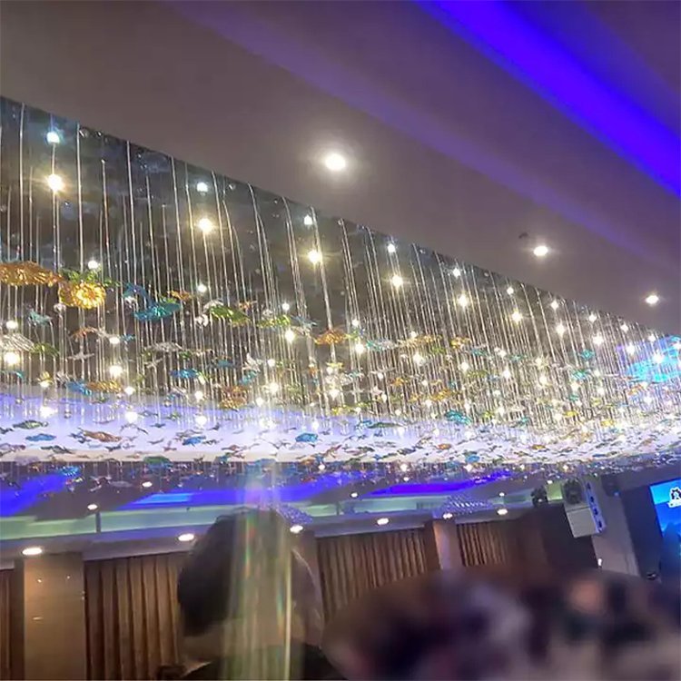 staircase lights chandelier stairway custom project glass led chandelier lamp - Image 4