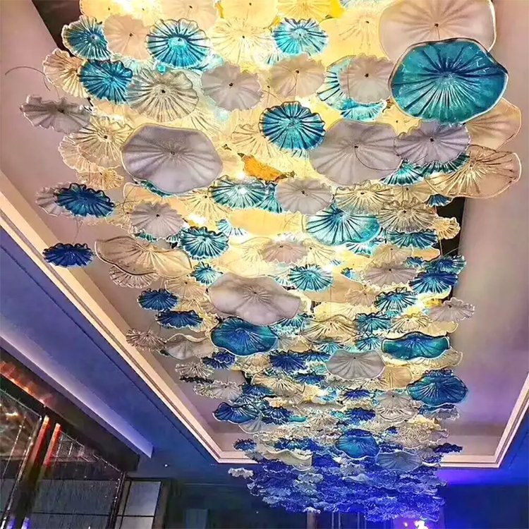 staircase lights chandelier stairway custom project glass led chandelier lamp - Image 6