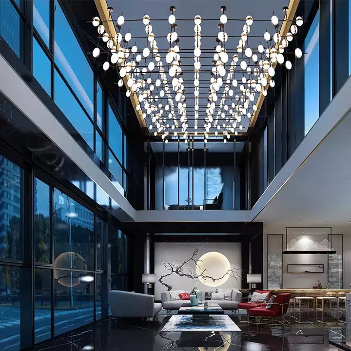 lighting pendant hotel lobby large project custom ball led pendant light - Image 4