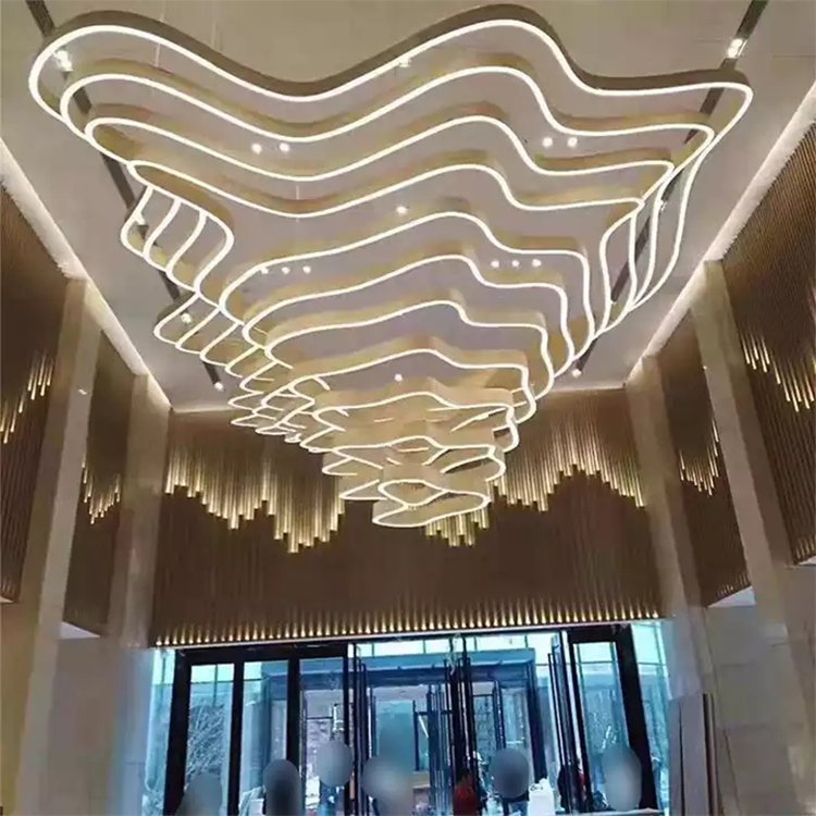 big chandelier lighting light hotel lobby hall banquet custom project chandelier - Image 4