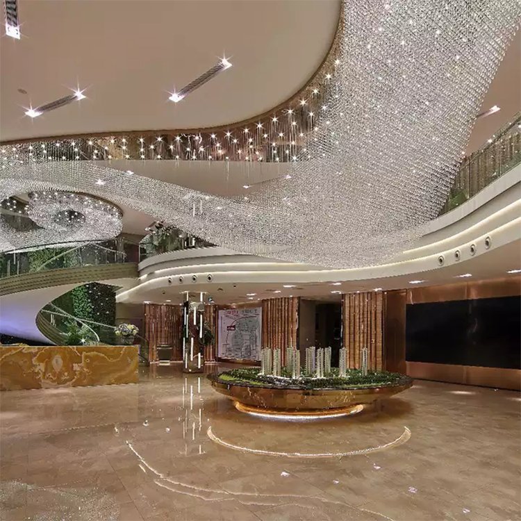 big chandelier lighting hotel custom project luxury glass led chandelier lamp - Image 2