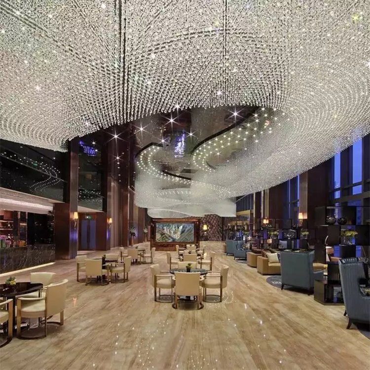 big chandelier lighting hotel custom project luxury glass led chandelier lamp - Image 3