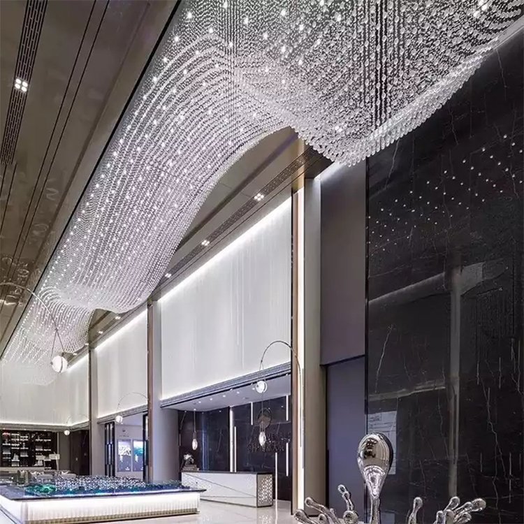 big chandelier lighting hotel custom project luxury glass led chandelier lamp - Image 5