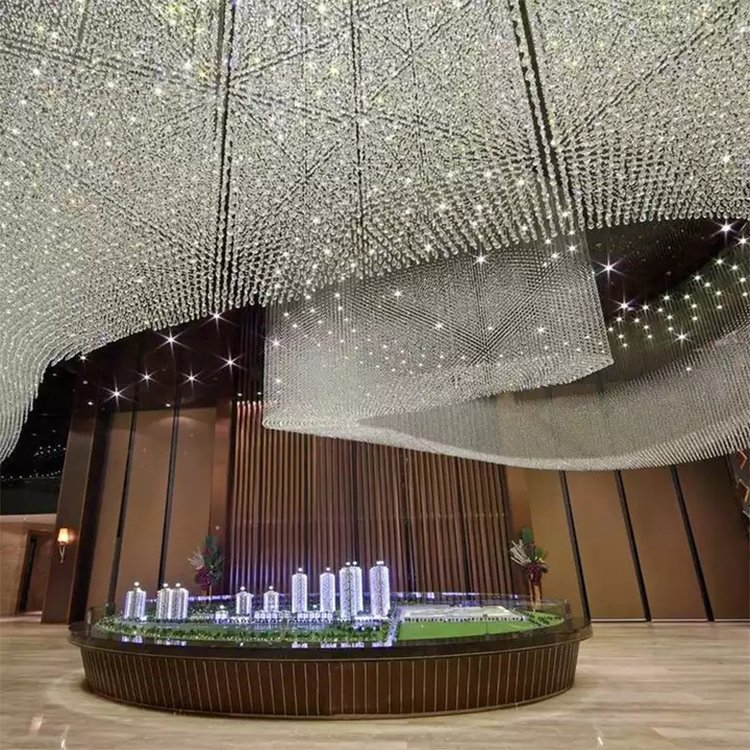 big chandelier lighting hotel custom project luxury glass led chandelier lamp - Image 6