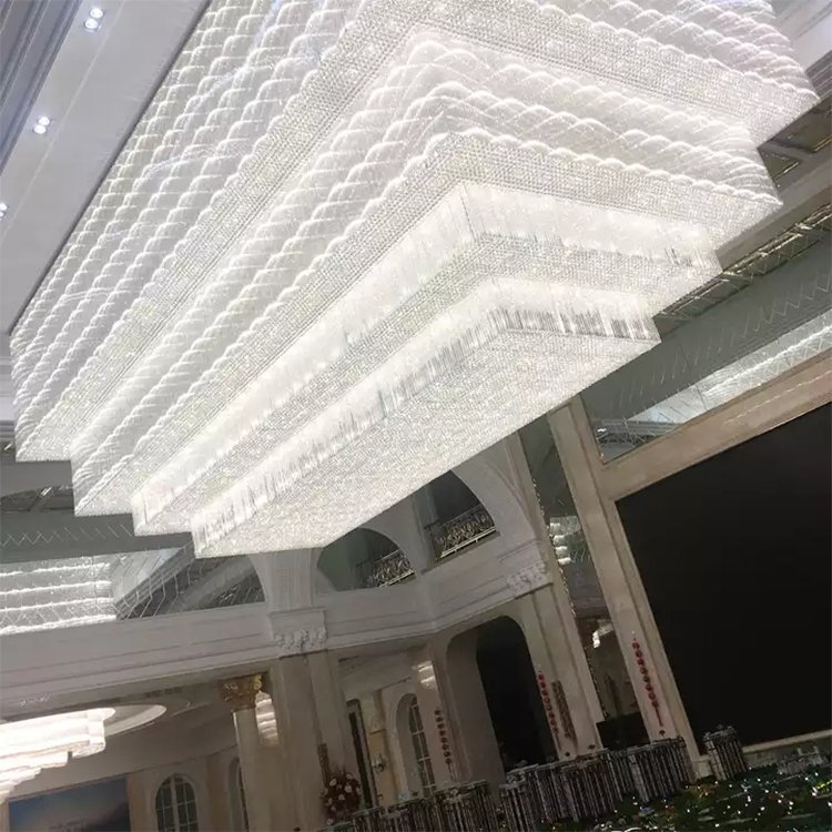 pendant lights villa custom project glass crystal led chandelier ceiling lamp - Image 2