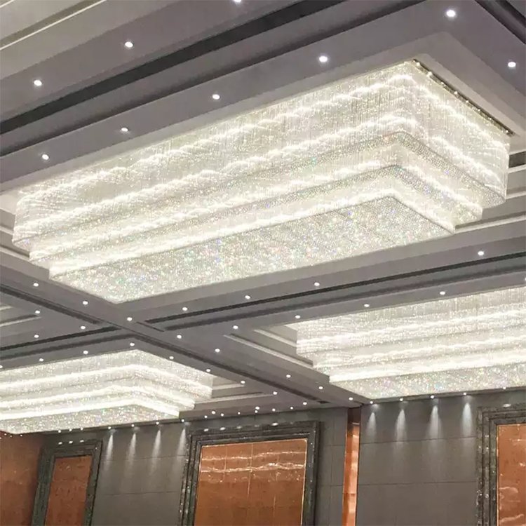 pendant lights villa custom project glass crystal led chandelier ceiling lamp - Image 5