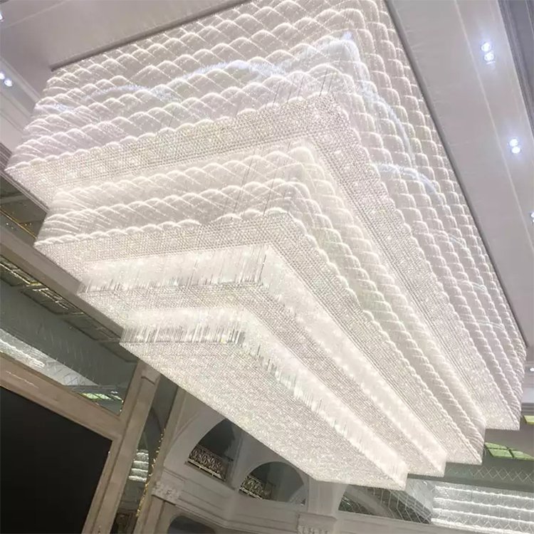 pendant lights villa custom project glass crystal led chandelier ceiling lamp - Image 6