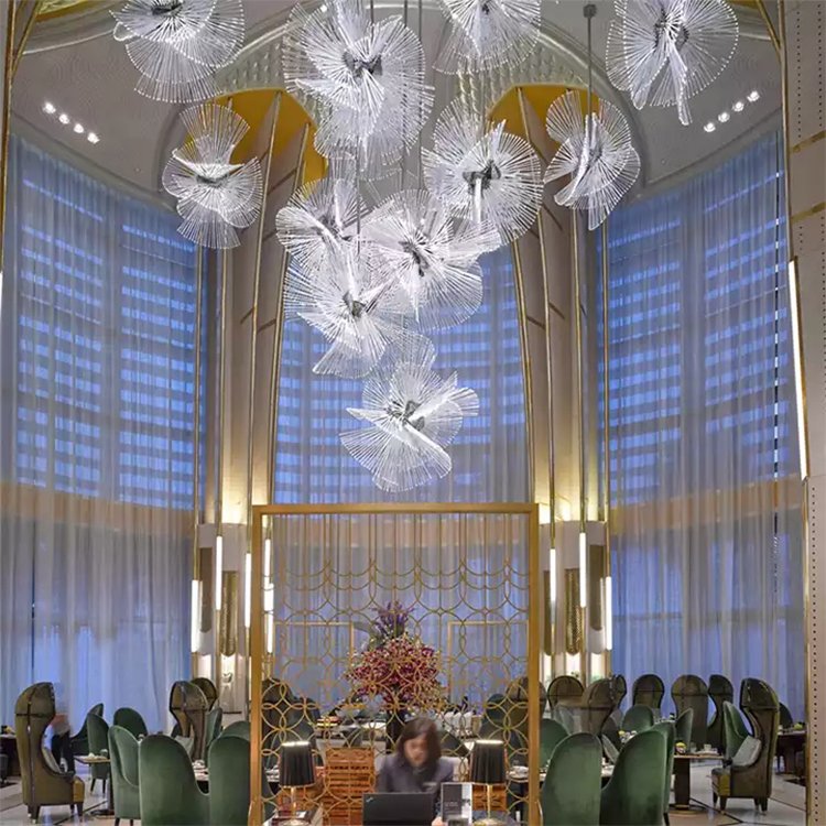 hanging light pendant lamp stairway villa wedding large chandelier lamp - Image 3