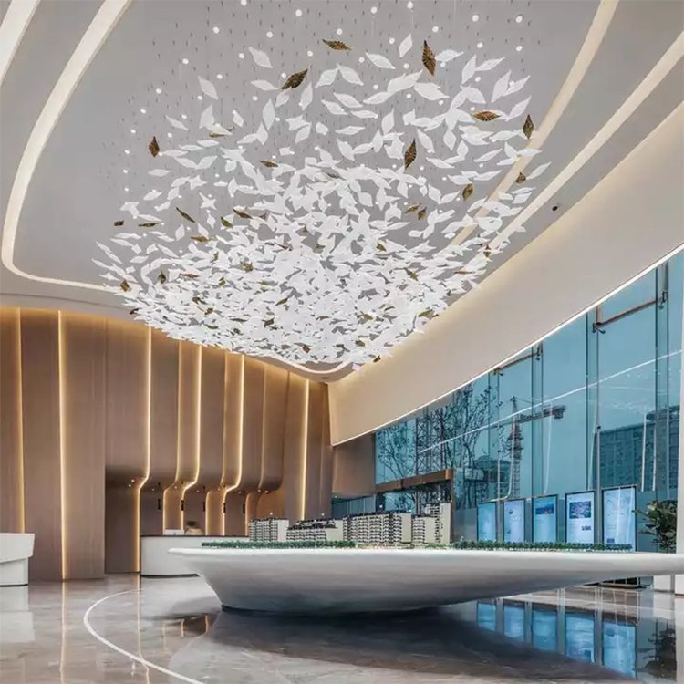 pendant light professional stairway villa show room modern led chandelier light - Image 2