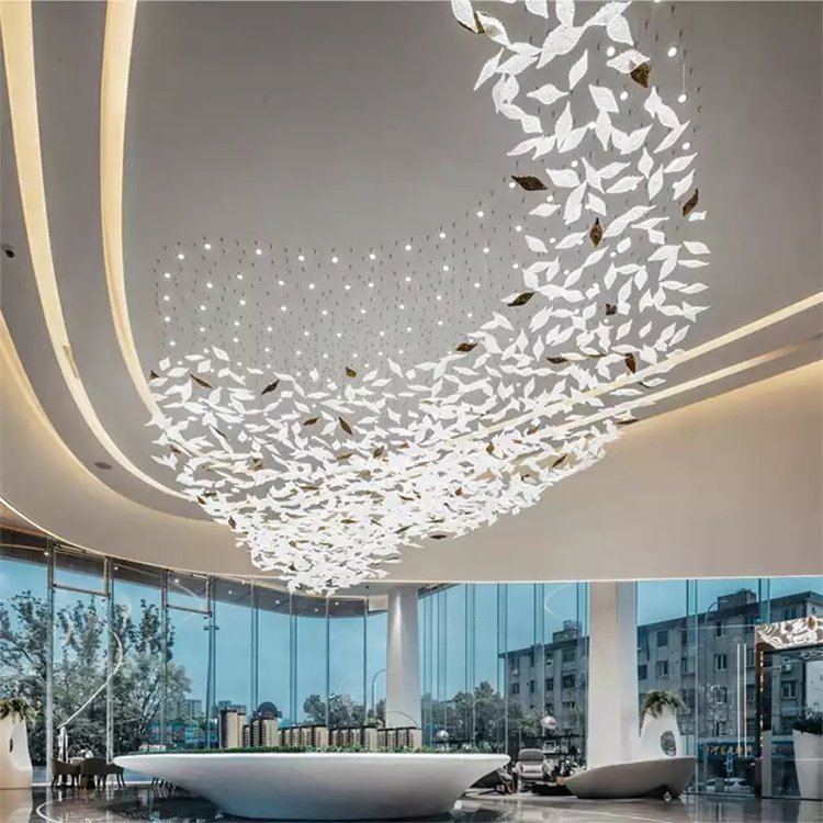 pendant light professional stairway villa show room modern led chandelier light - Image 3