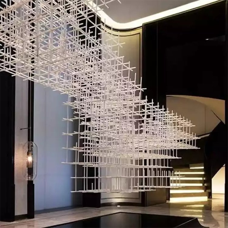 hotel lobby commercial center large luxury project led chandelier light - Image 5