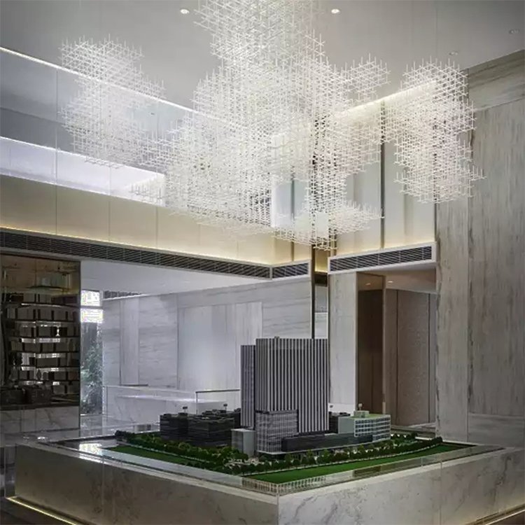 nordic pendant light custom project modern luxury acrylic led chandelier - Image 5