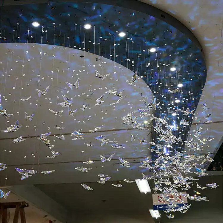 pendant light butterfly lamp long staircase glass luxury led chandelier light - Image 4