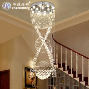 Modern Minimalist Crystal Chandelier for Staircase