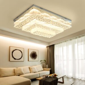 European Crystal Square Ceiling Light for Living Room & Dining Room