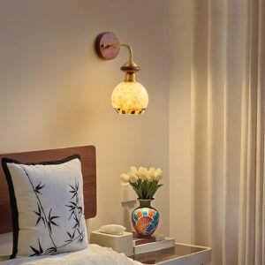 Vintage Walnut Wood Wall Sconce for Living Room & Bedroom & Corridor