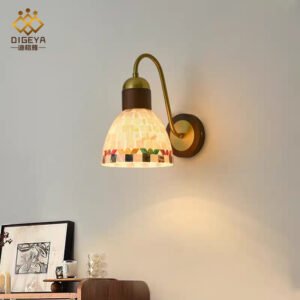 Vintage Art Glass Wall Sconce for Bedroom