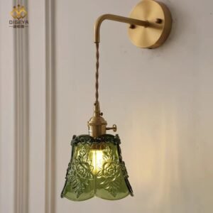 Japanese Art Glass Wall Sconce for Dining Room & Bedroom & Entryway