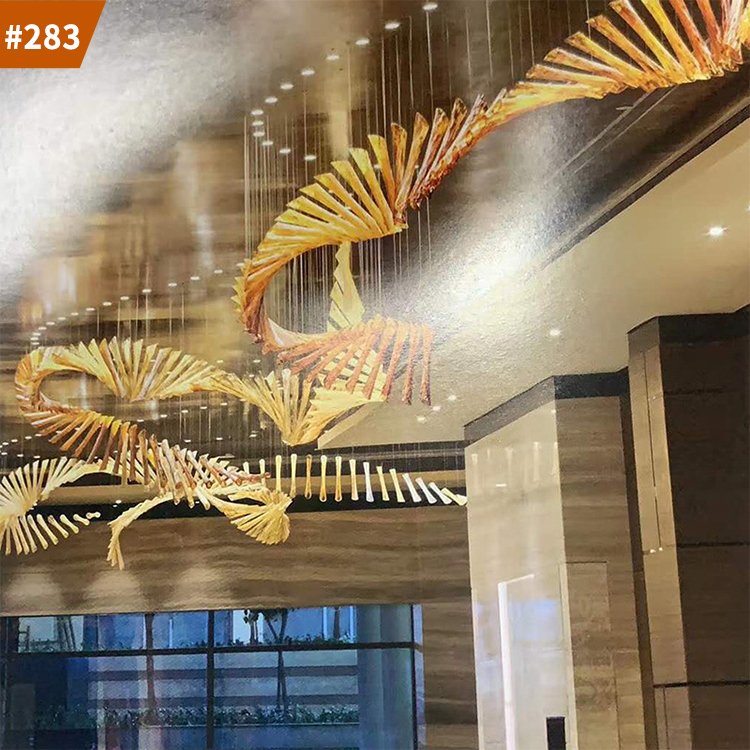 originality museum office lobby large long luxury glass chandelier light