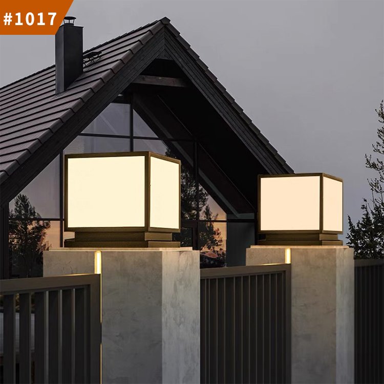 outdoor waterproof pillar gate light solar decoration villa solar garden lamp