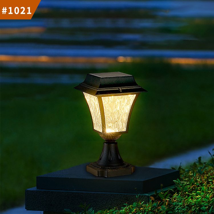 gate pillar lights garden gate post outdoor waterproof solar led pillar lamp