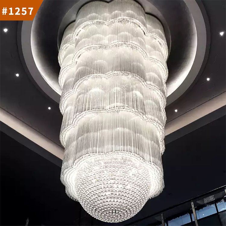 chandelier light villa exhibition hall big crystal glass led chandelier lamp