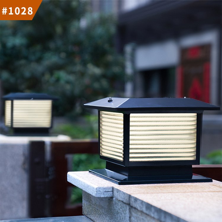 garden lighting led solar post main gate lamp modern outdoor pillar light