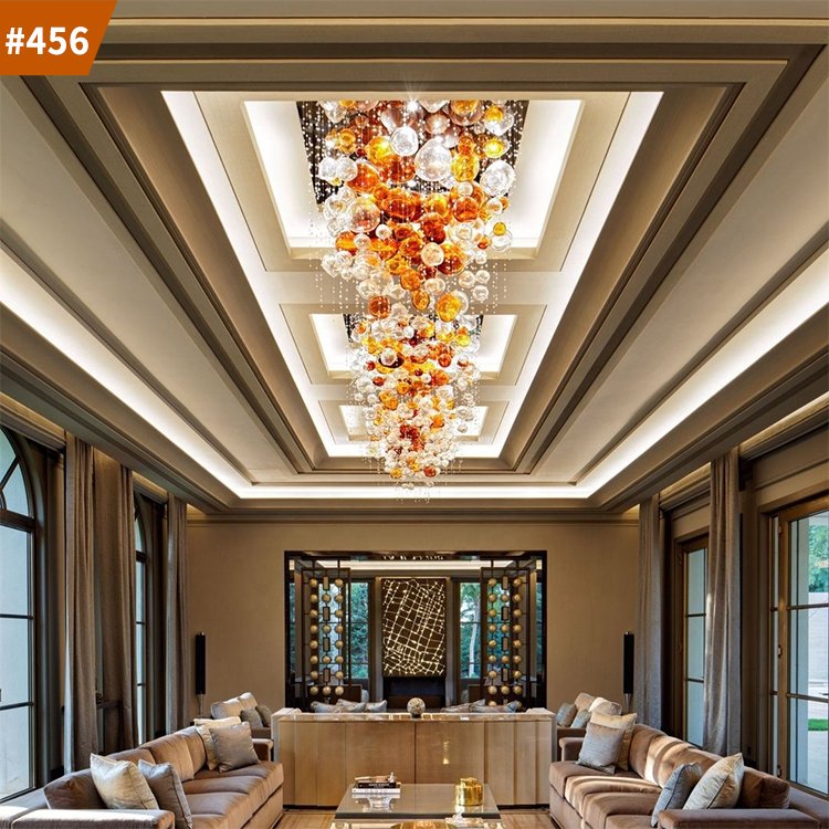 indoor large project decorative lamp living room blown glass bubble chandelier