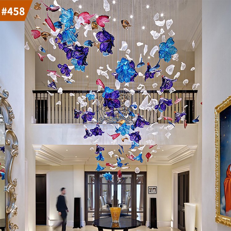 indoor modern designer lighting flower decorative big chandelier pendant lights